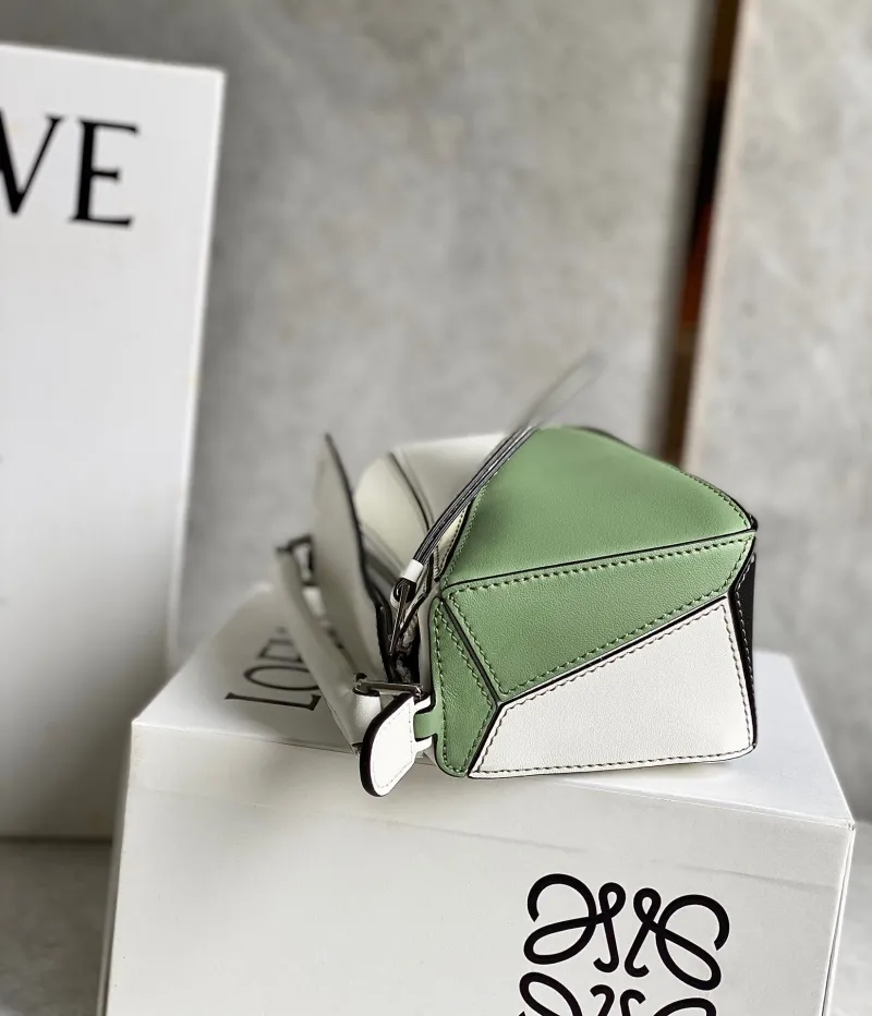 Loewe Handle Bag 95 Green White Black - Image 7
