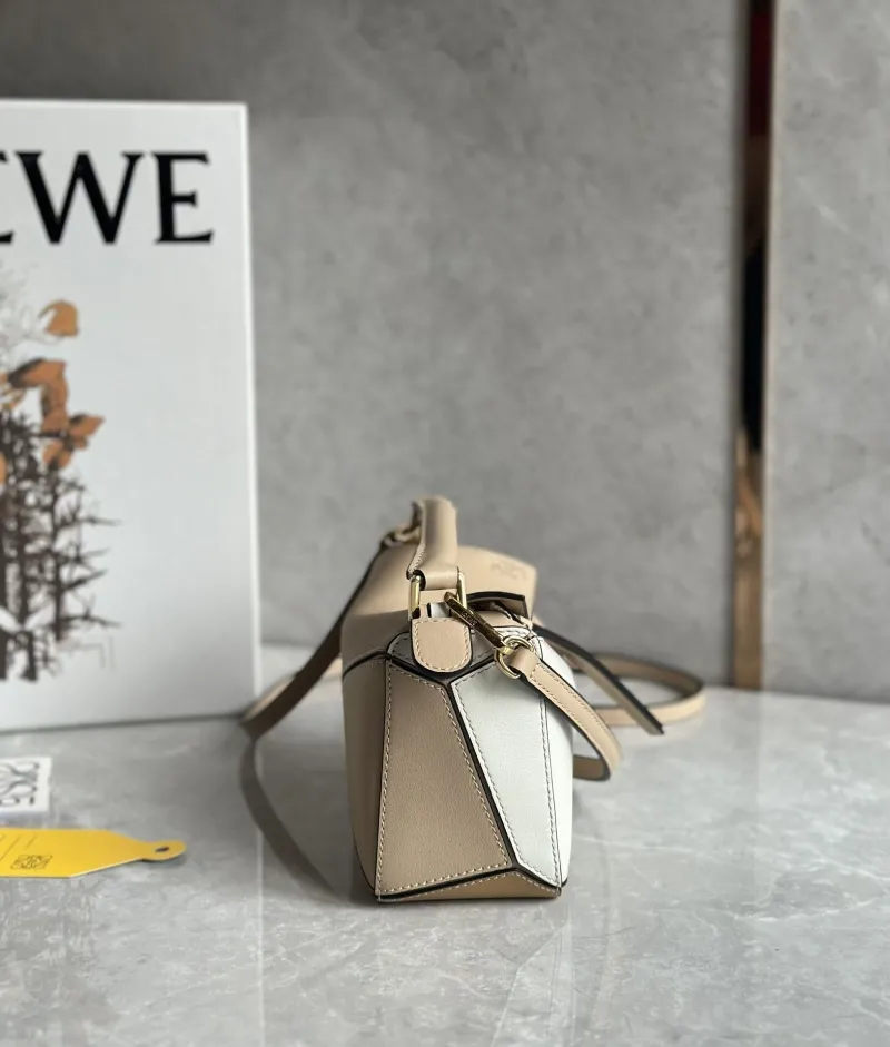 Loewe Beige and White Leather Handbag SKU 103 - Image 3