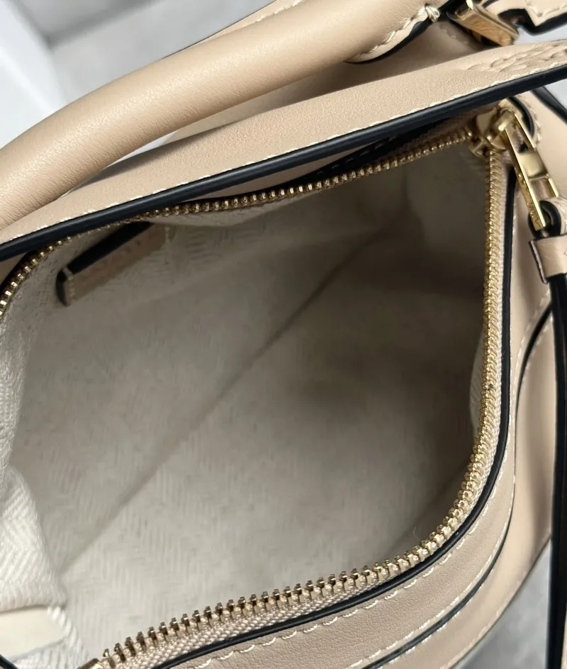 Loewe Beige and White Leather Handbag SKU 103 - Image 5