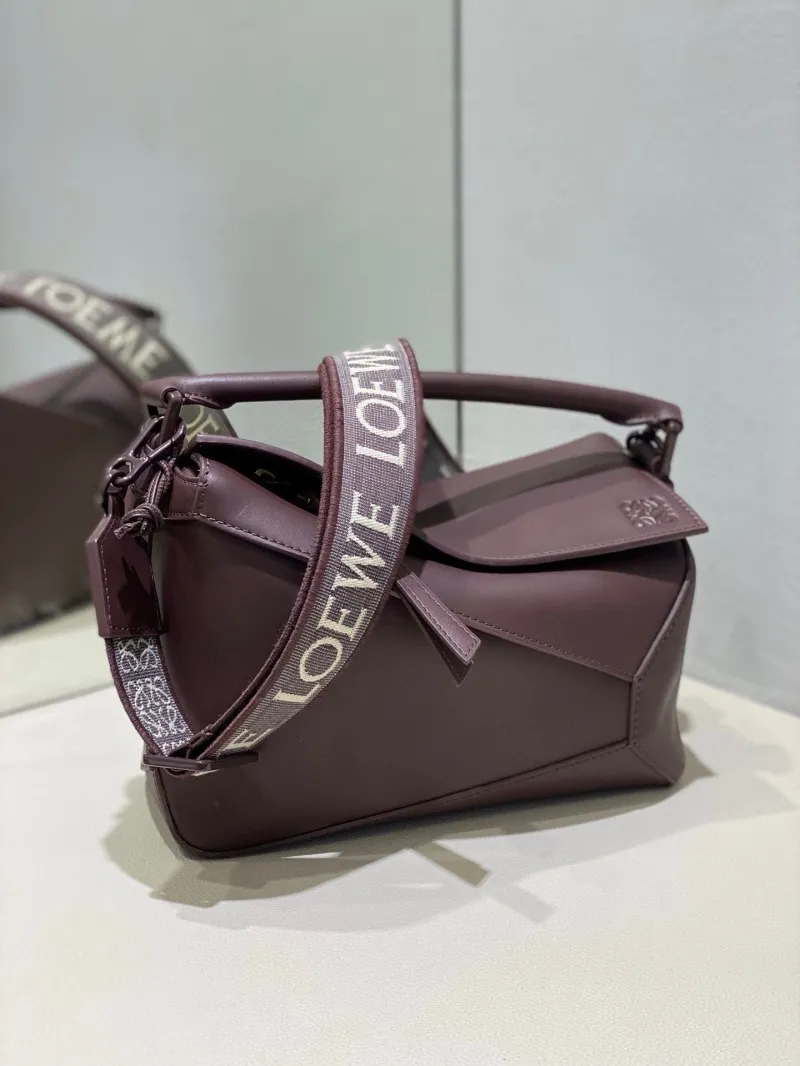 LOEWE Dark Brown Leather Crossbody Handbag - Image 3