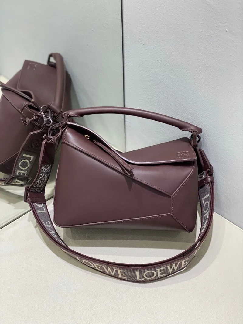 LOEWE Dark Brown Leather Crossbody Handbag - Image 4
