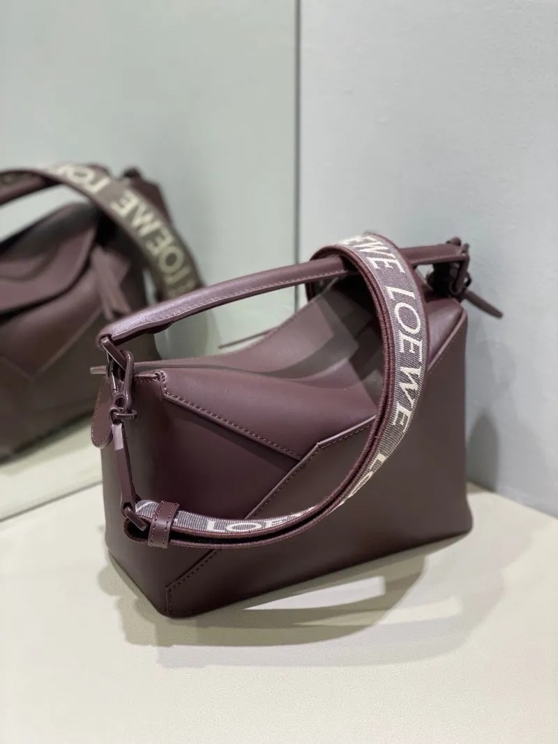 LOEWE Dark Brown Leather Crossbody Handbag - Image 5