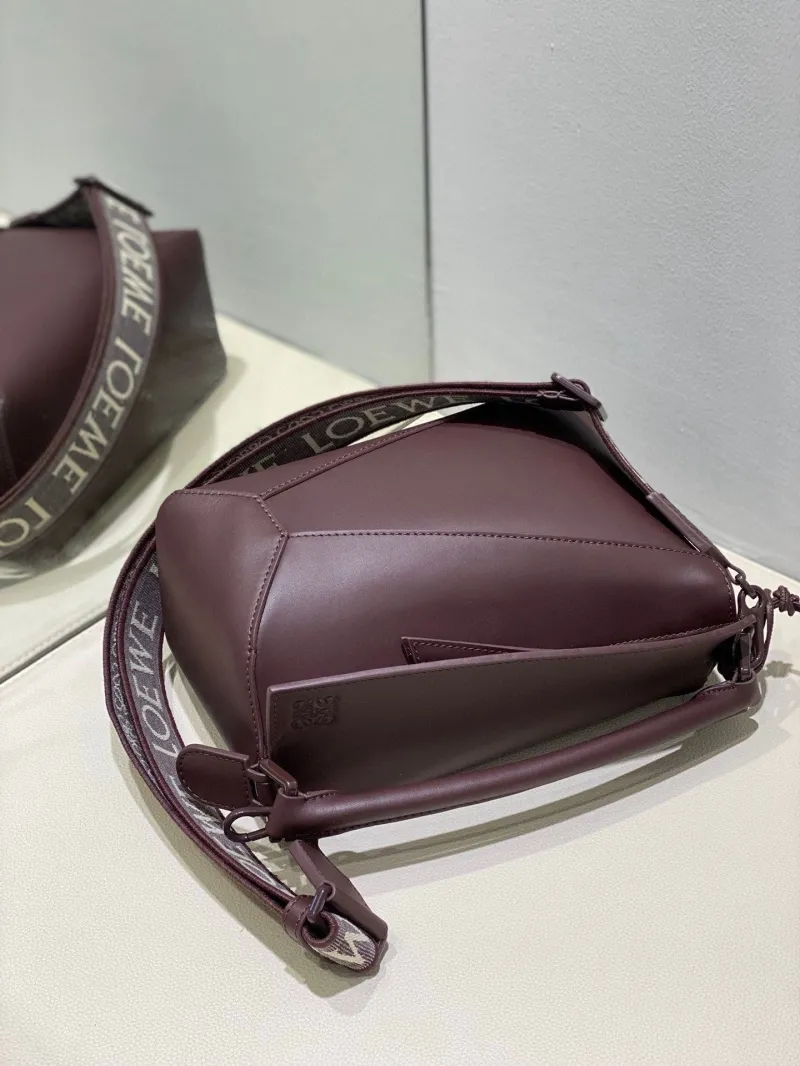 LOEWE Dark Brown Leather Crossbody Handbag - Image 6