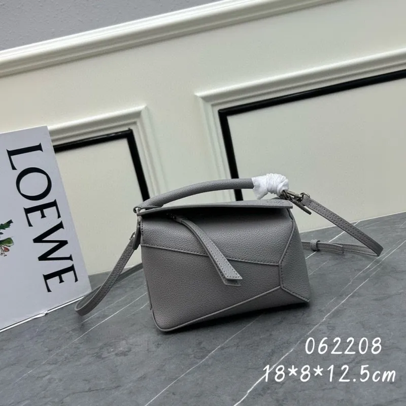 Loewe 062208 Mini Crossbody Handbag Black Brown Gray - Image 3