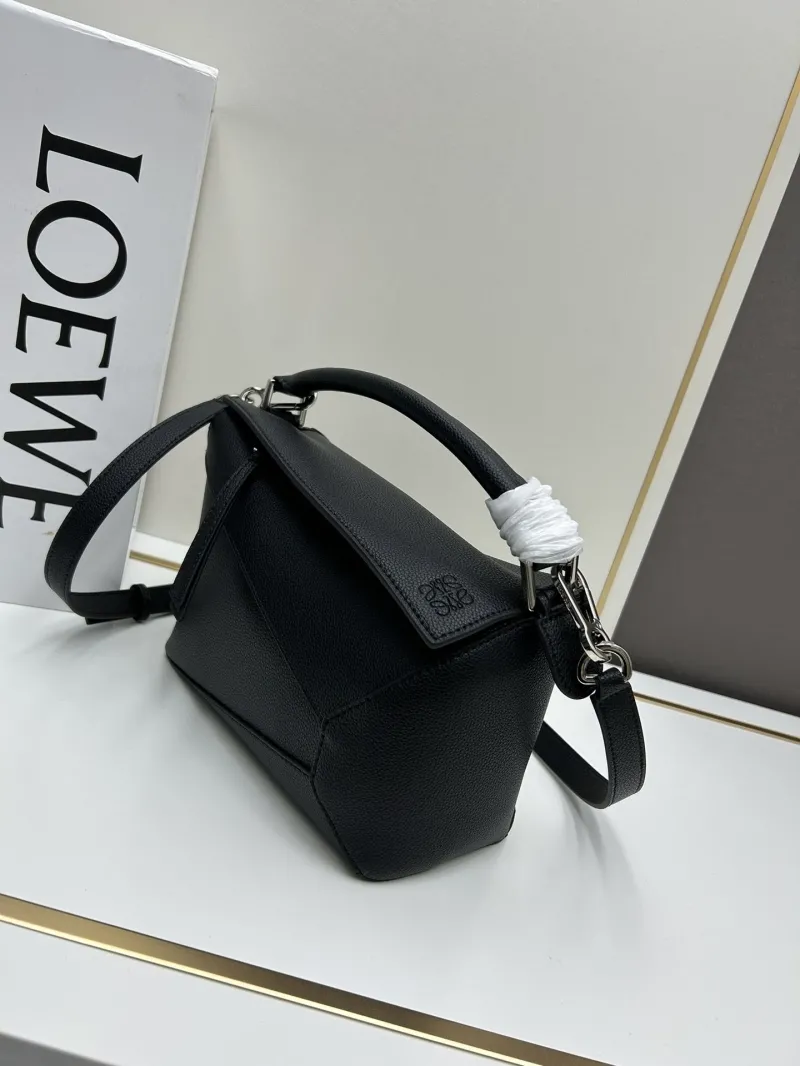Alternative view of LOEWE Black Grained Leather Crossbody Bag 24cm