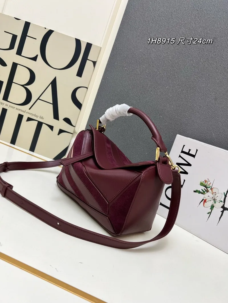 Alternative view of LOEWE 1H8915 Burgundy Leather Handbag 24cm