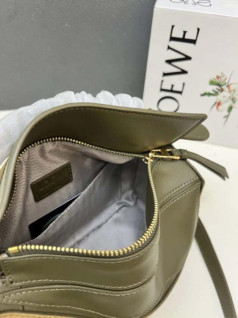 LOEWE 1H8915 Olive Green Puzzle Handbag 24cm - Image 10