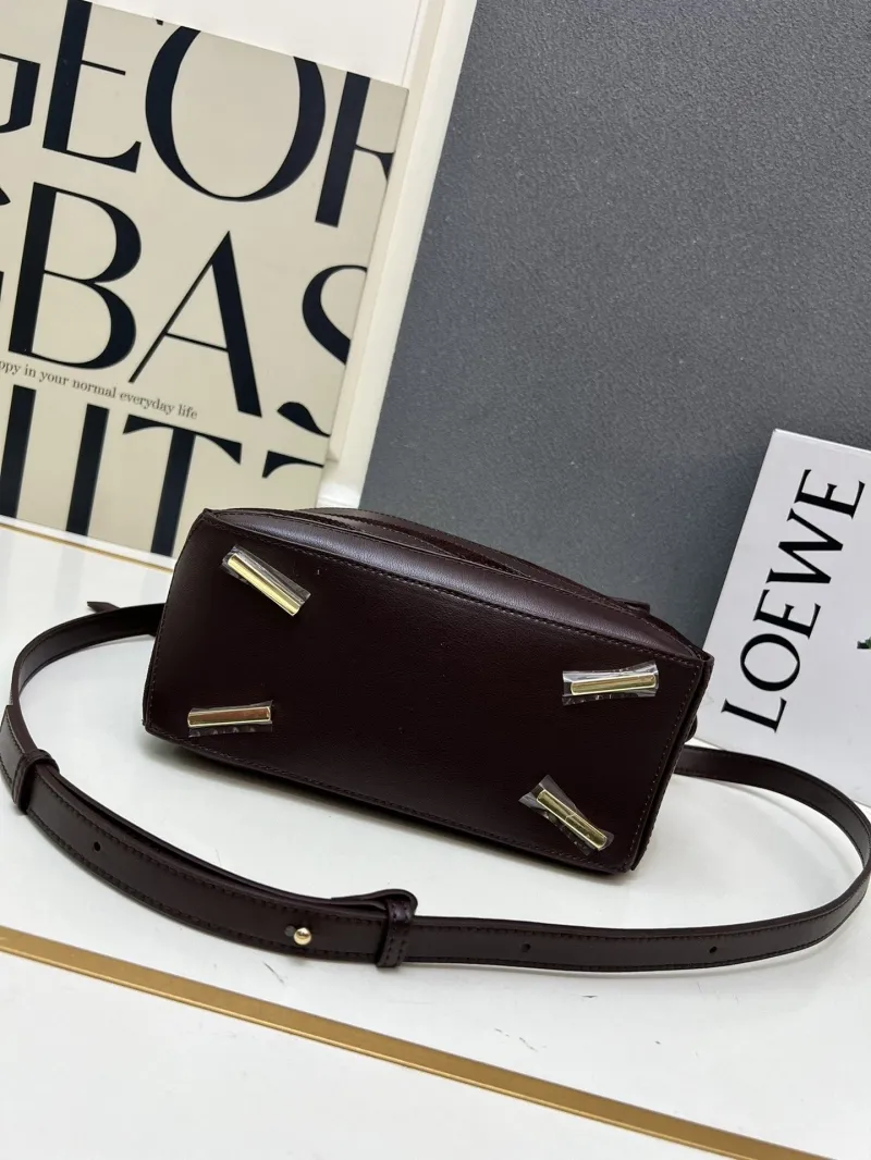 LOEWE 1H8915 Dark Brown Leather Handbag 24cm - Image 7