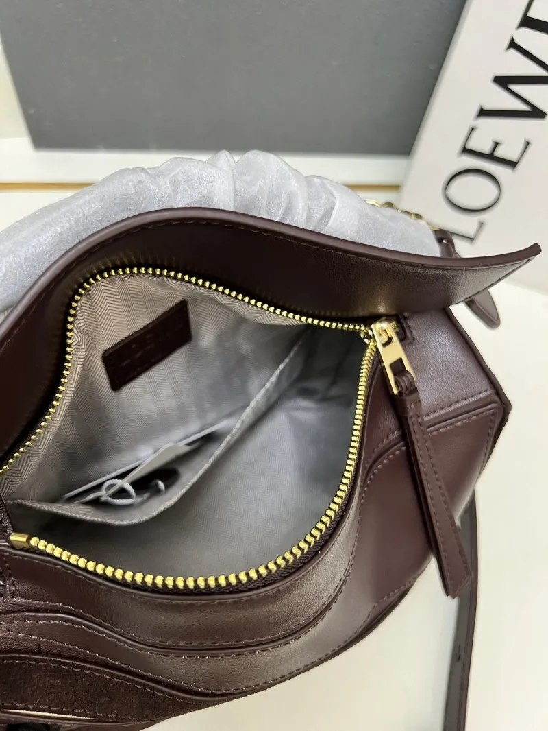 LOEWE 1H8915 Dark Brown Leather Handbag 24cm - Image 8
