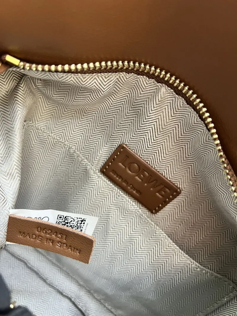 LOEWE 1H8915 Brown Leather Suede Handbag 24cm - Image 9