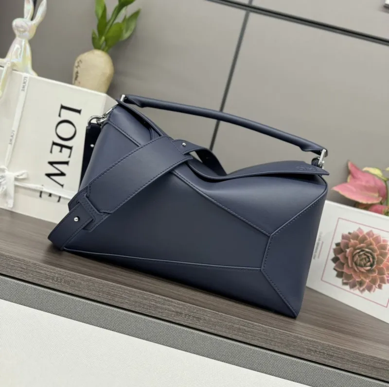 Loewe Navy Blue Leather Handbag 161