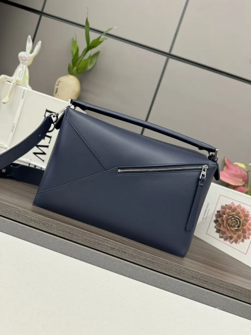 Loewe Navy Blue Leather Handbag 161 - Image 3