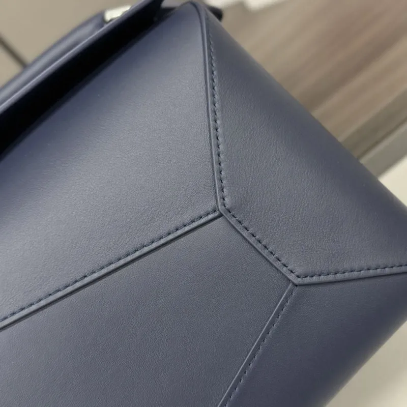 Loewe Navy Blue Leather Handbag 161 - Image 6