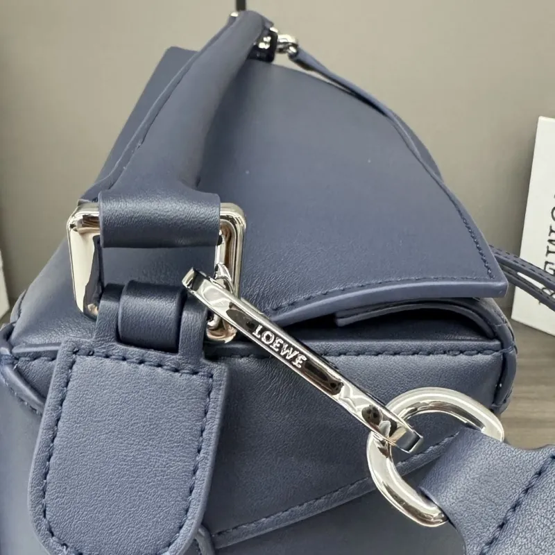 Loewe Navy Blue Leather Handbag 161 - Image 7