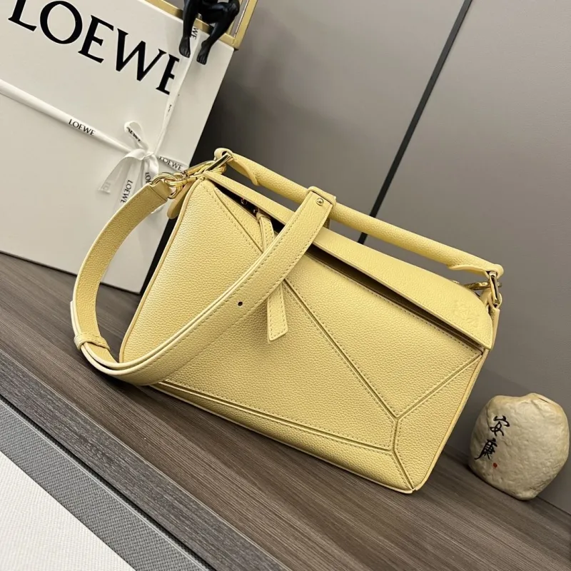 LOEWE Pale Yellow Leather Crossbody Handbag