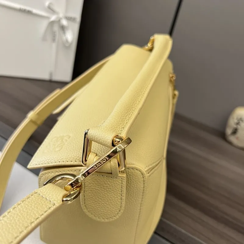 LOEWE Pale Yellow Leather Crossbody Handbag - Image 6
