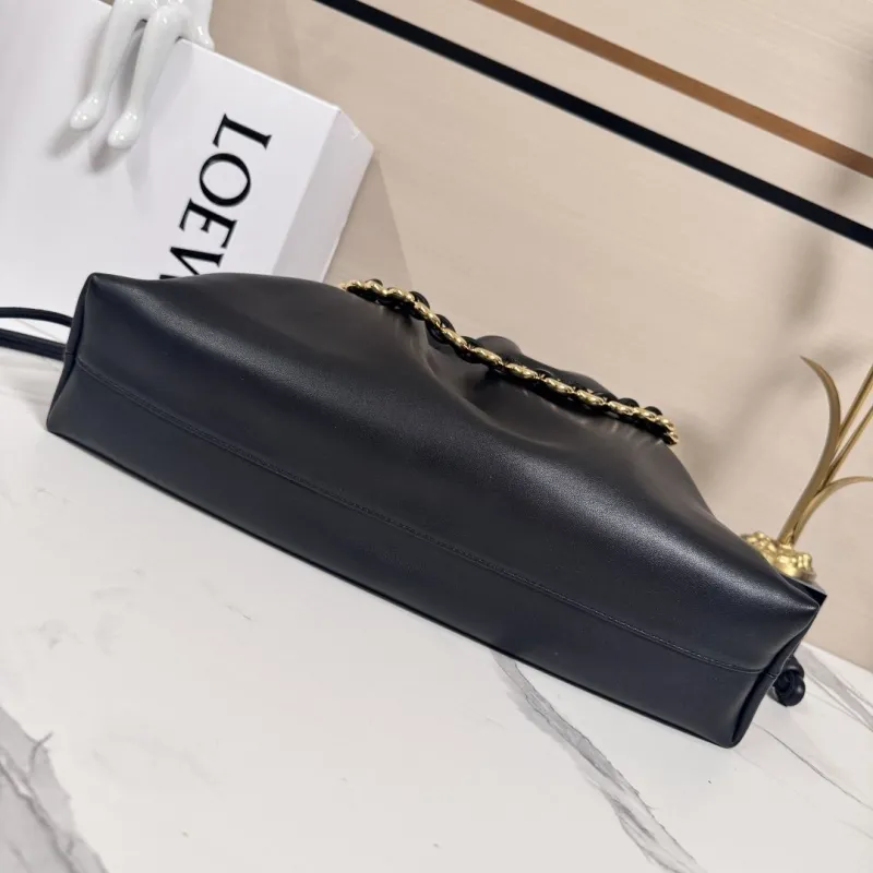 LOEWE Black Leather Crossbody Bag Handle 164 - Image 4