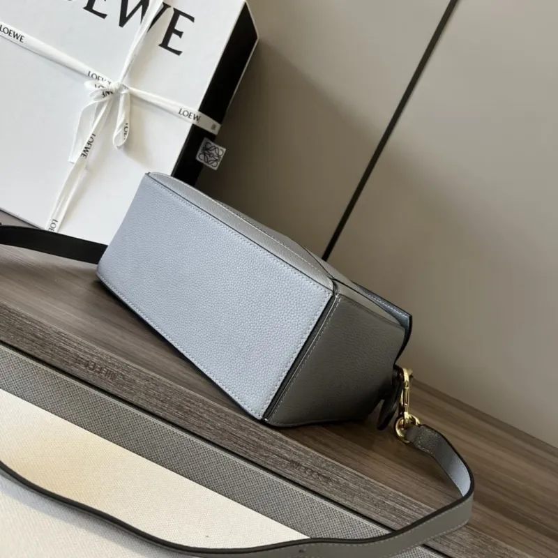 LOEWE Gray Leather Crossbody Handbag - Image 4