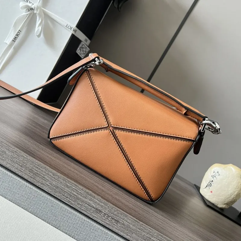 LOEWE Tan Mini Leather Crossbody Handbag - Image 3
