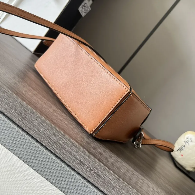 LOEWE Tan Mini Leather Crossbody Handbag - Image 4