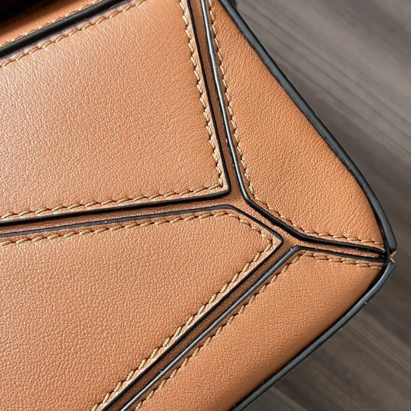 LOEWE Tan Mini Leather Crossbody Handbag - Image 5