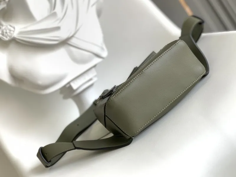 Loewe Olive Green Puzzle Belt Bag 171 - Image 4