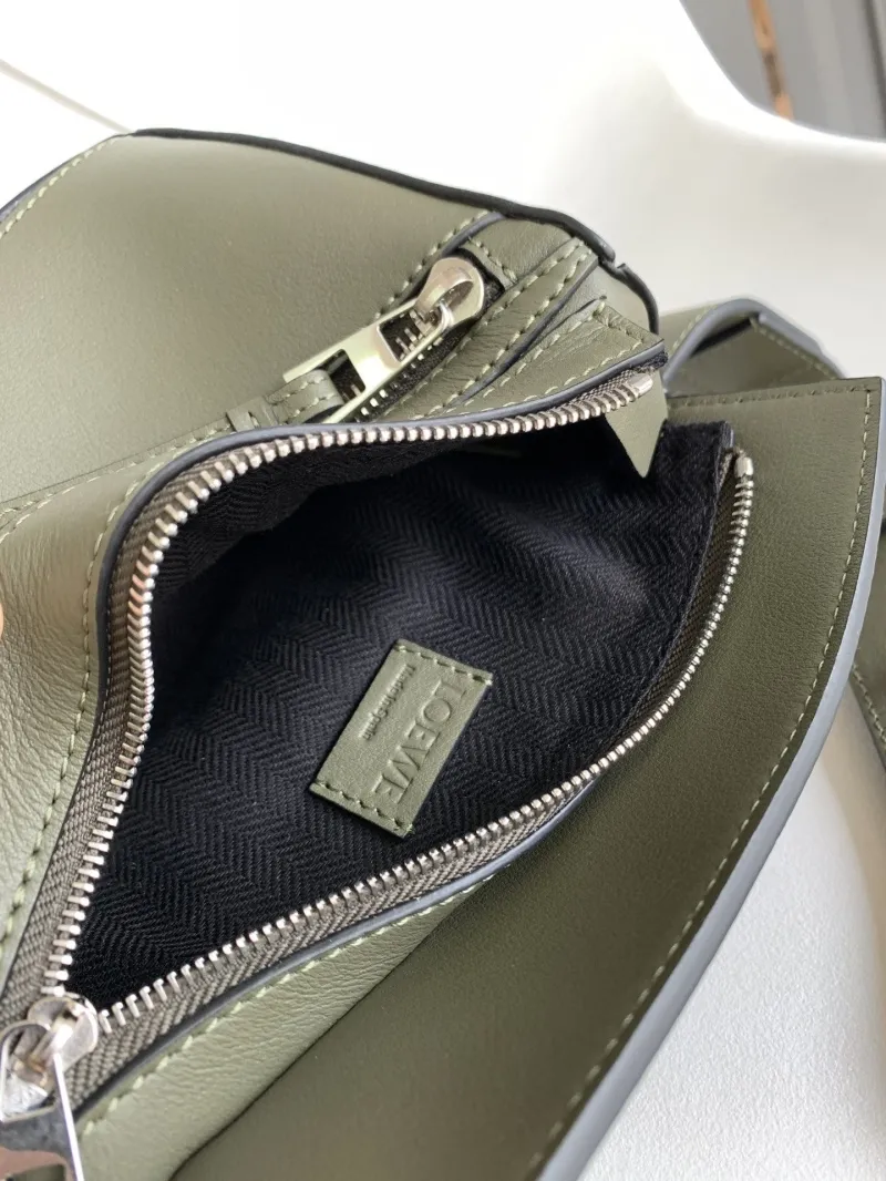 Loewe Olive Green Puzzle Belt Bag 171 - Image 8