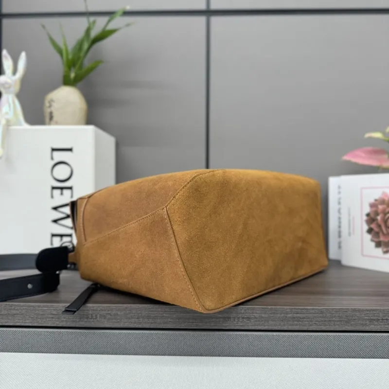 Loewe Brown Suede Handle Crossbody Bag - Image 4
