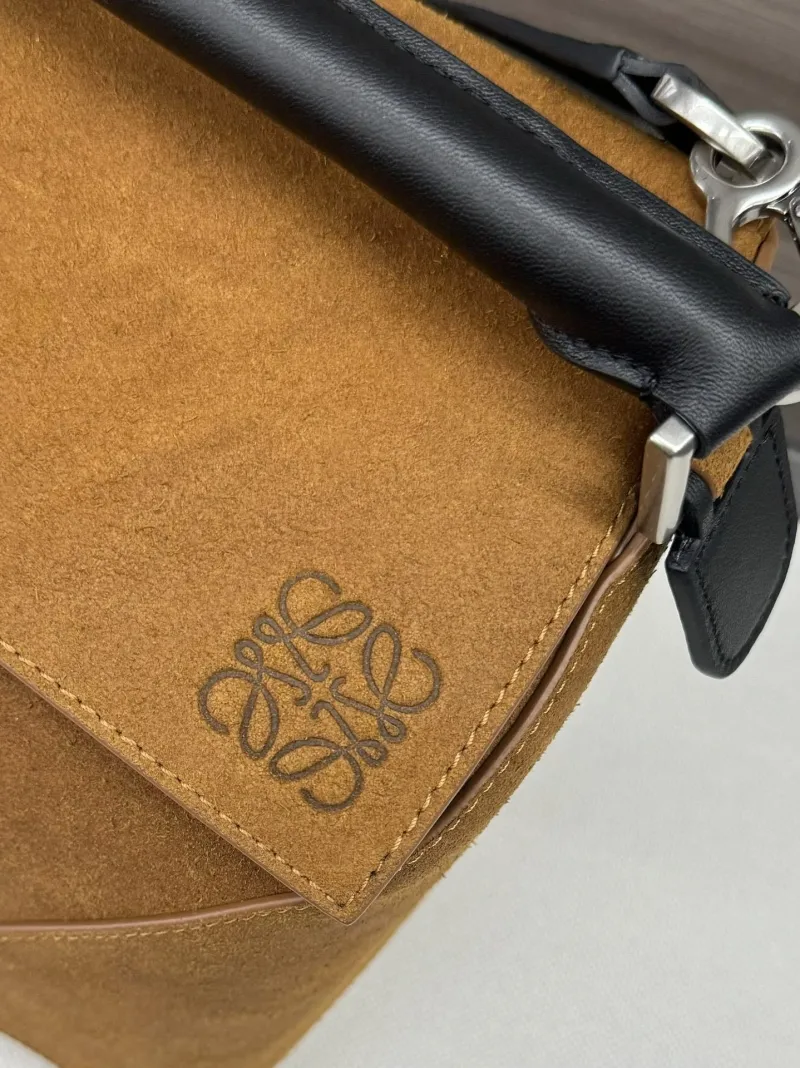 Loewe Brown Suede Handle Crossbody Bag - Image 5