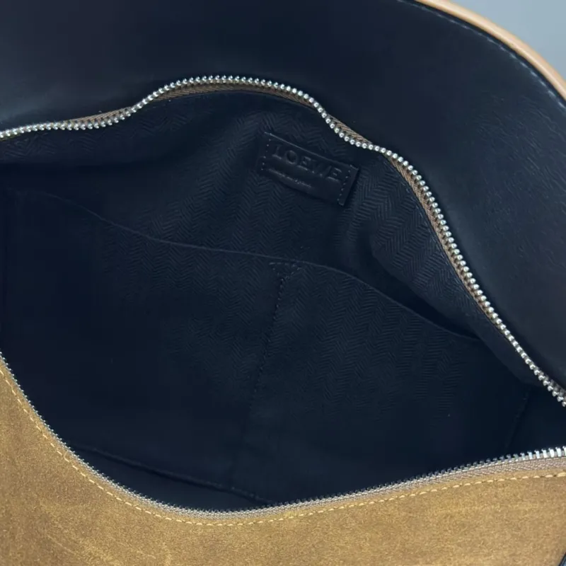 Loewe Brown Suede Handle Crossbody Bag - Image 8
