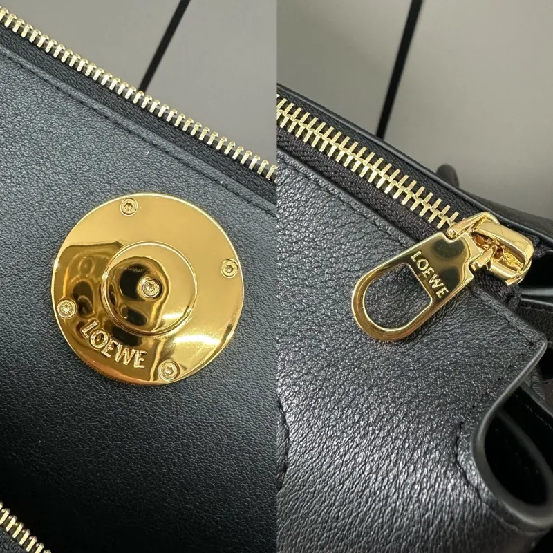LOEWE Black Leather Handbag 186 - Image 7
