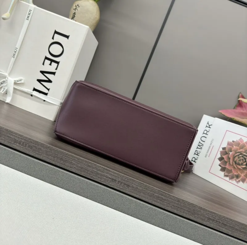 Loewe Dark Purple Leather Handbag - Image 4