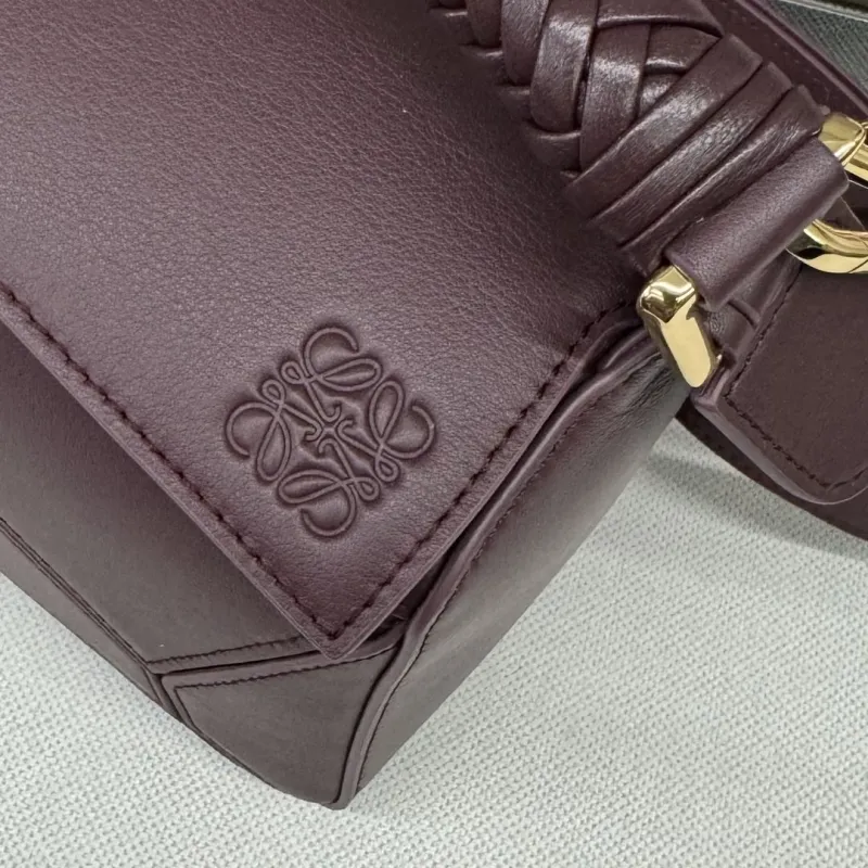 Loewe Dark Purple Leather Handbag - Image 5