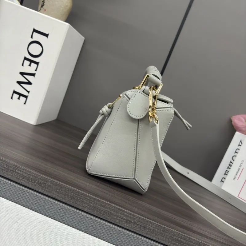 Alternative view of LOEWE Light Gray Leather Shoulder Handbag