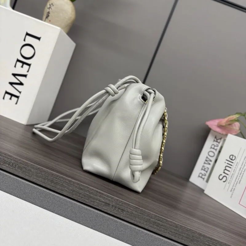 Alternative view of Loewe Light Gray Drawstring Bucket Bag