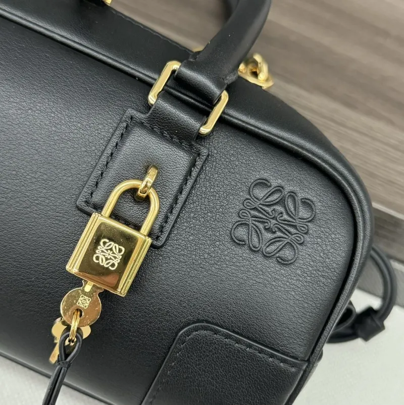 Loewe Black Leather Small Handle Bag 204 - Image 6