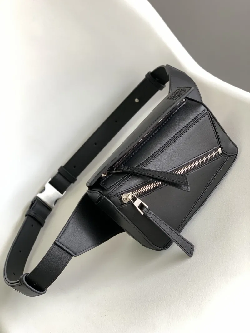 Loewe Black Leather Waist Bag 210