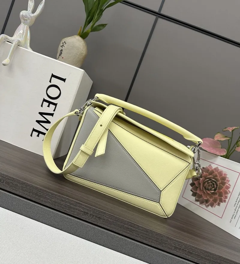 LOEWE Puzzle Bag Light Yellow Gray 217