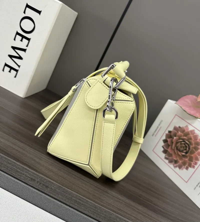 Alternative view of LOEWE Puzzle Bag Light Yellow Gray 217