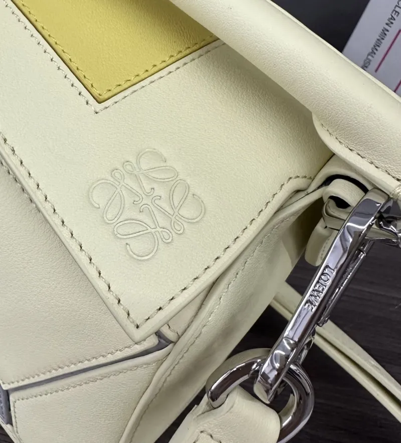 LOEWE Puzzle Bag Light Yellow Gray 217 - Image 6