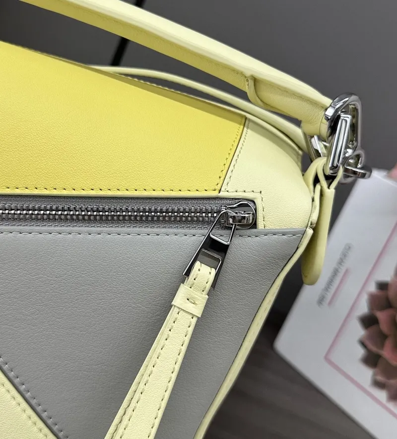 LOEWE Puzzle Bag Light Yellow Gray 217 - Image 7