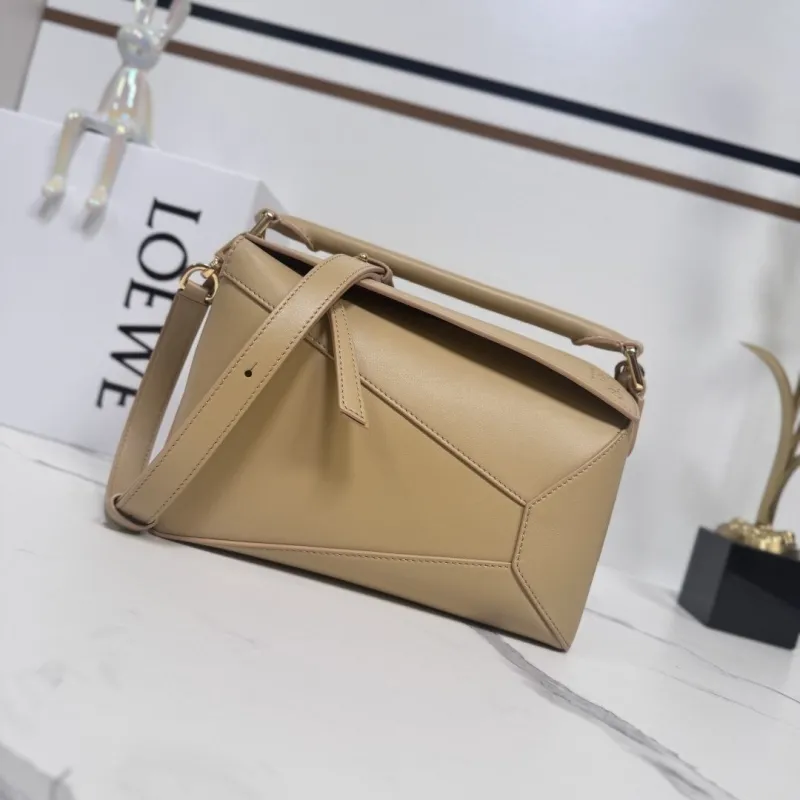 Loewe Beige Leather Handle Crossbody Bag 218
