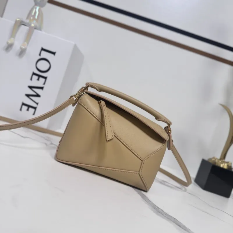 Loewe Beige Mini Puzzle Crossbody Handbag