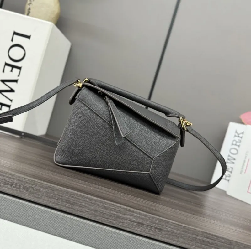 LOEWE Gray Leather Crossbody Handbag 223