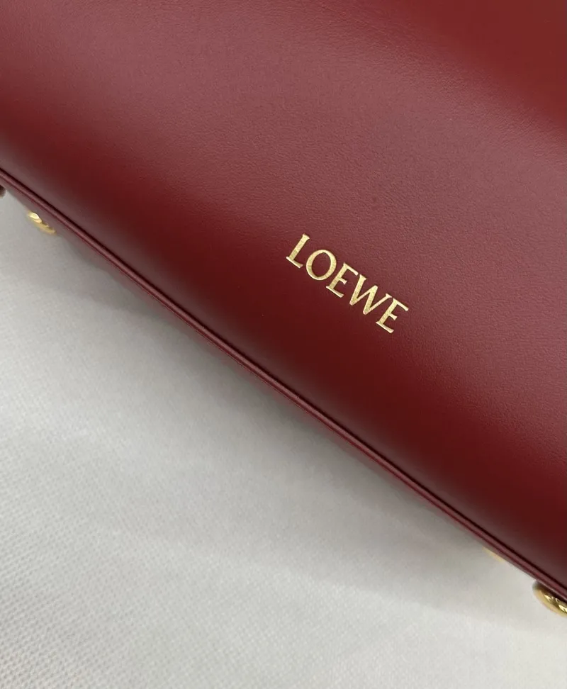LOEWE Burgundy Leather Handle Handbag 227 - Image 5