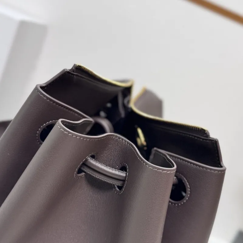 LOEWE Dark Brown Leather Handle Handbag 230 - Image 7