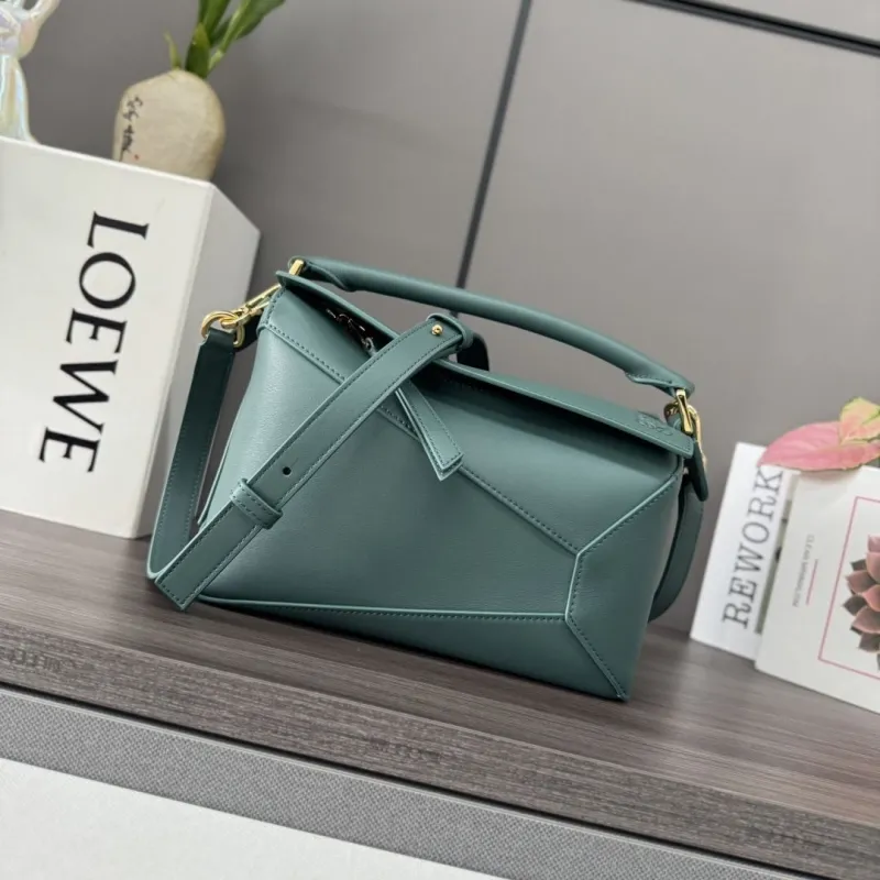 LOEWE Teal Leather Puzzle Crossbody Bag 237