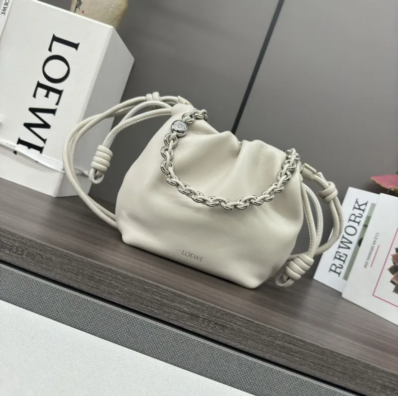 LOEWE Cream Small Bucket Crossbody Bag
