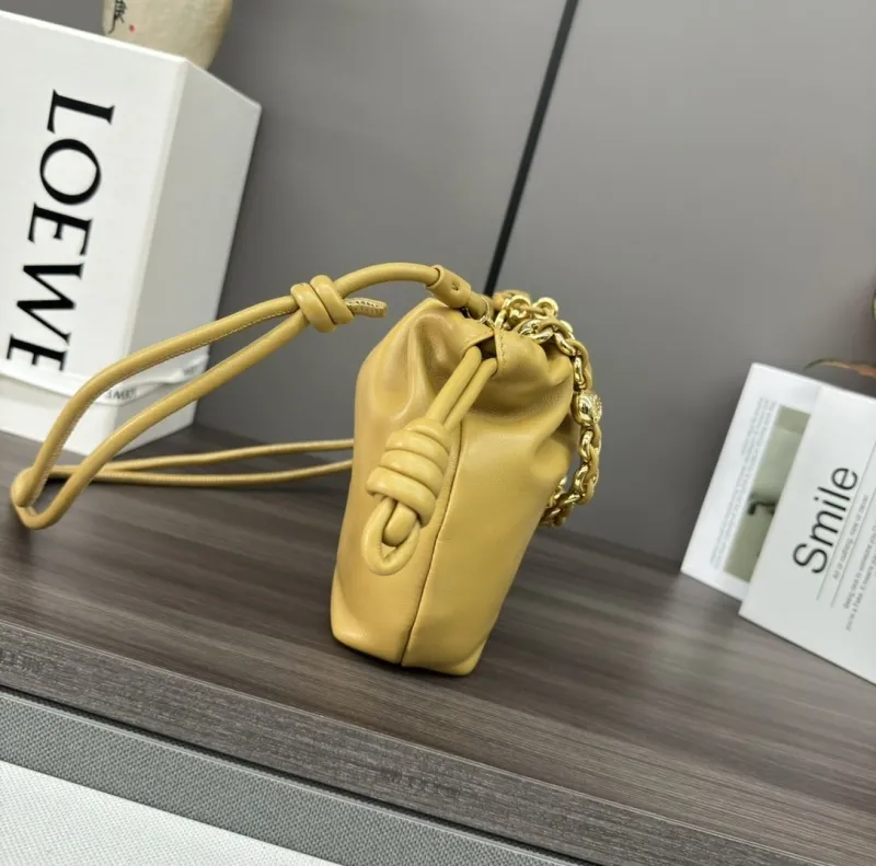 LOEWE Yellow Leather Bucket Crossbody Bag - Image 3