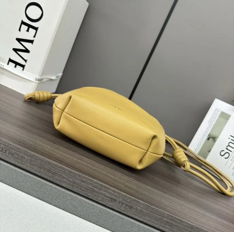LOEWE Yellow Leather Bucket Crossbody Bag - Image 5